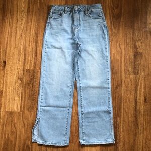 AKIRA Side Slit High Rise Light Wash Straight Denim size 13